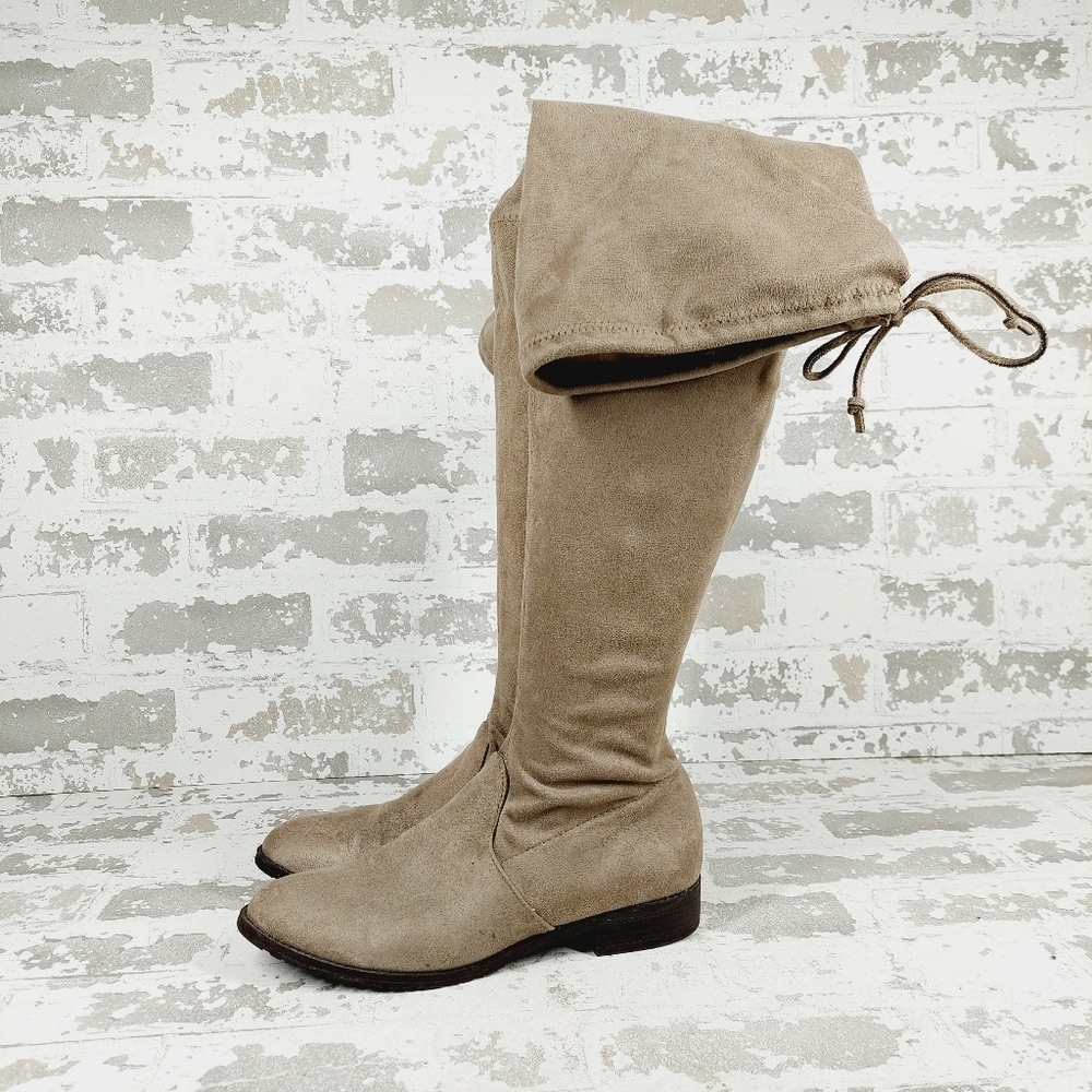 Unisa Unadivan Brown Textile Over The Knee Boots K900